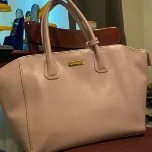 Joy Mangano & Iman Leather Satchel + Crossbody Clutch STONE  NWT Joy & Iman purse.Has a lot of pockets. So cute main image 1